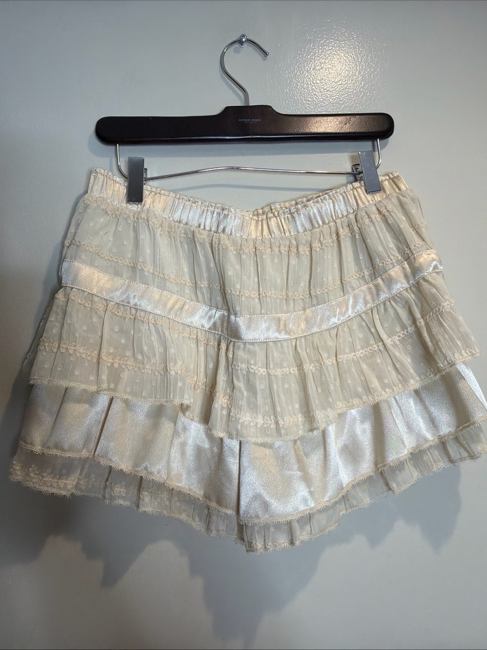 Free People Camille Ruffle Tiered Cute Tie Front Romantic Shorts Skort M - Picture 7 of 7